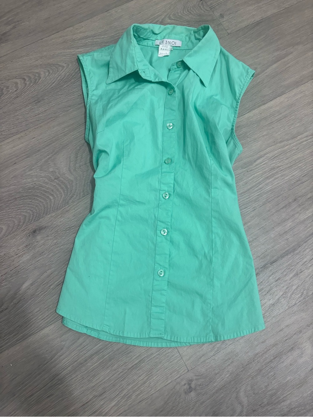 Sleeveless Collared Tunic in Mint Green by Ebb & Noe